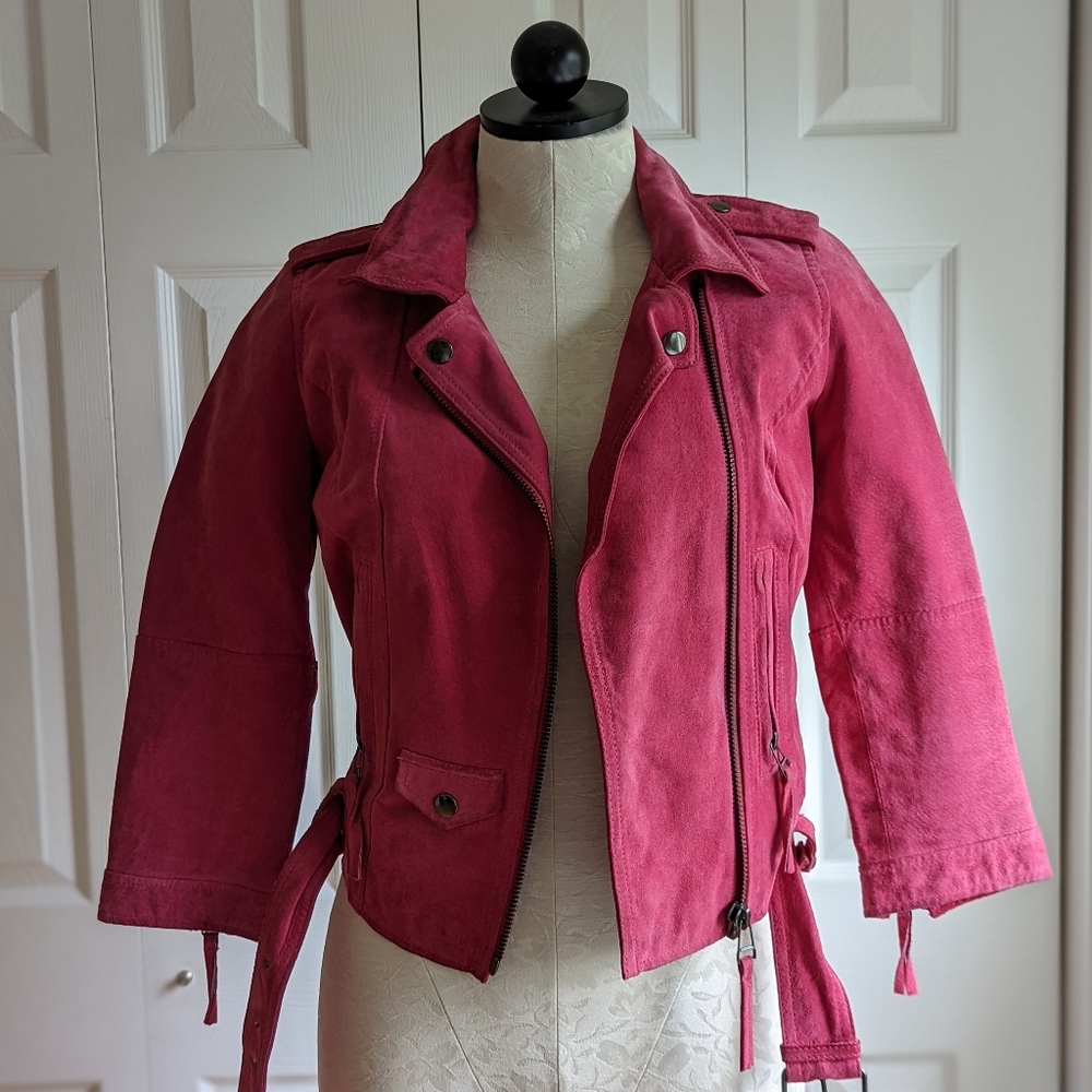 Zara Hot Pink Suede Jacket